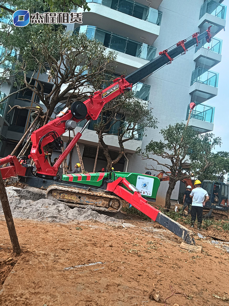 5噸蜘蛛吊出租助力園林景觀樹(shù)移植